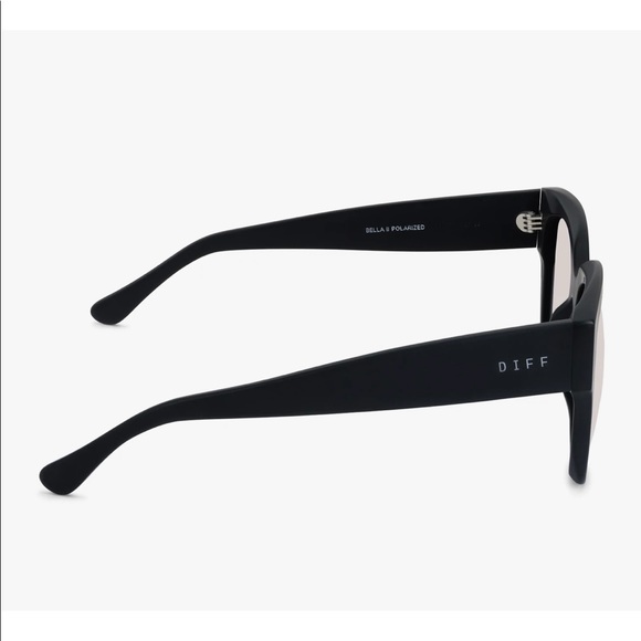Diff Bella II Matte Black Beige Mirror Polarized Sunglasses SOLD OUT ONLINE - Picture 5 of 7